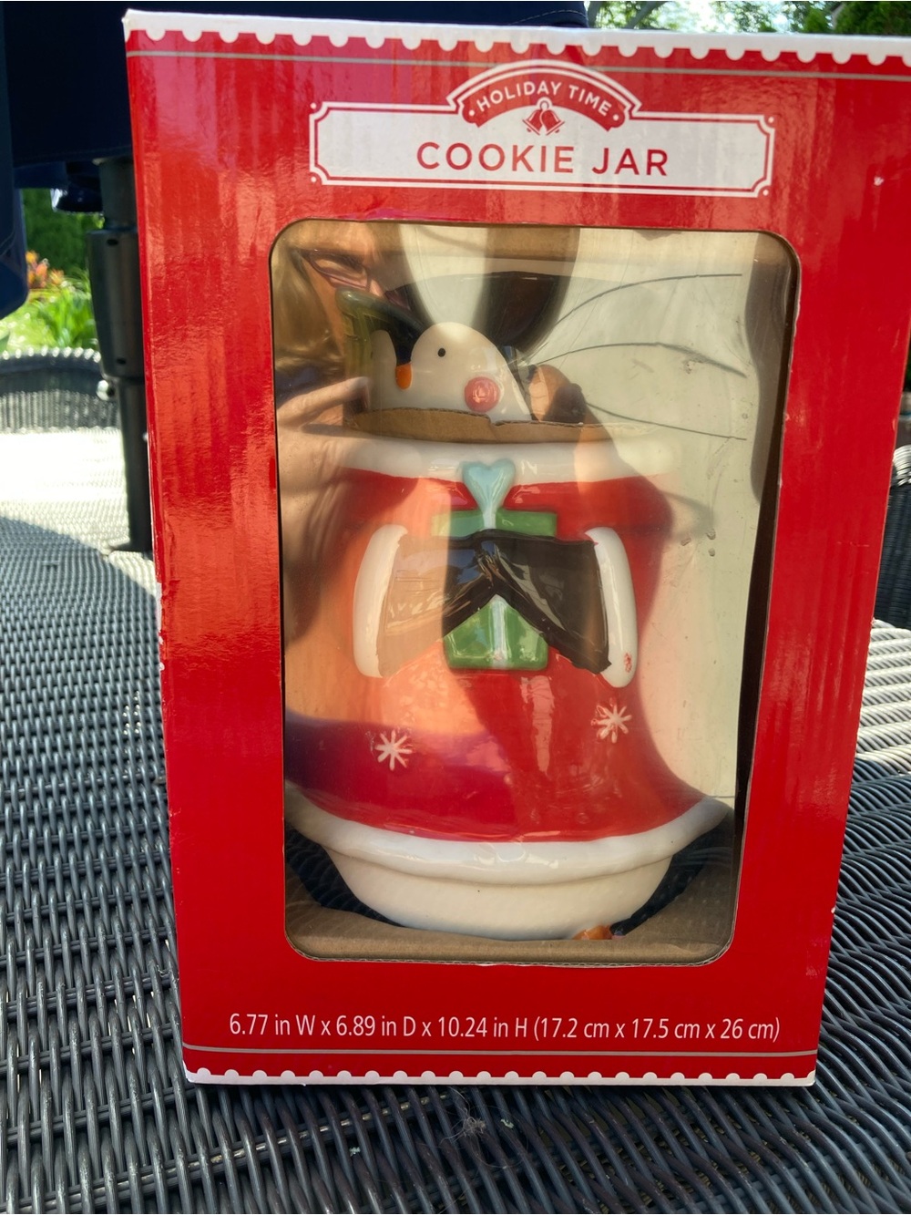 Holiday Time Christmas Penguin cookie jar